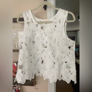 Caution to the Wind floral Applicae top.